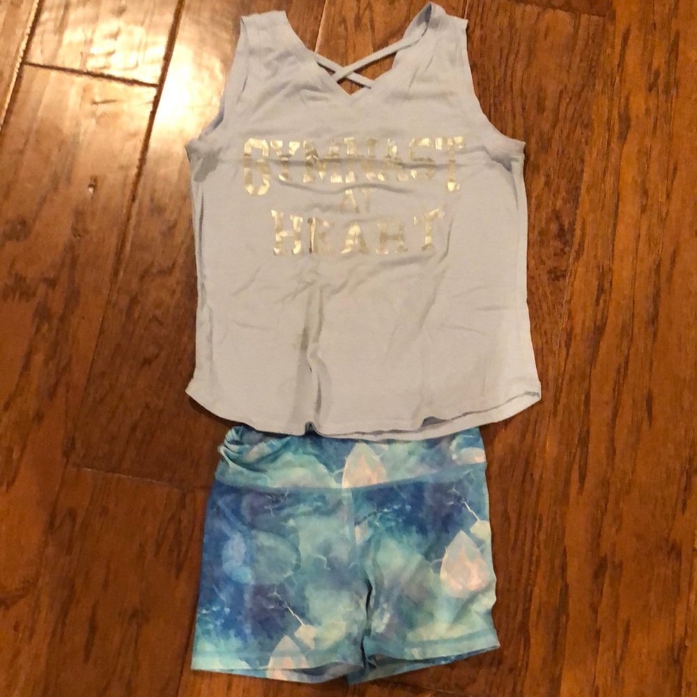 Gymnastics top and shorts